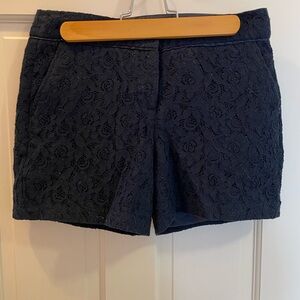 Willi Smith Dark Blue Lace High Waist Shorts